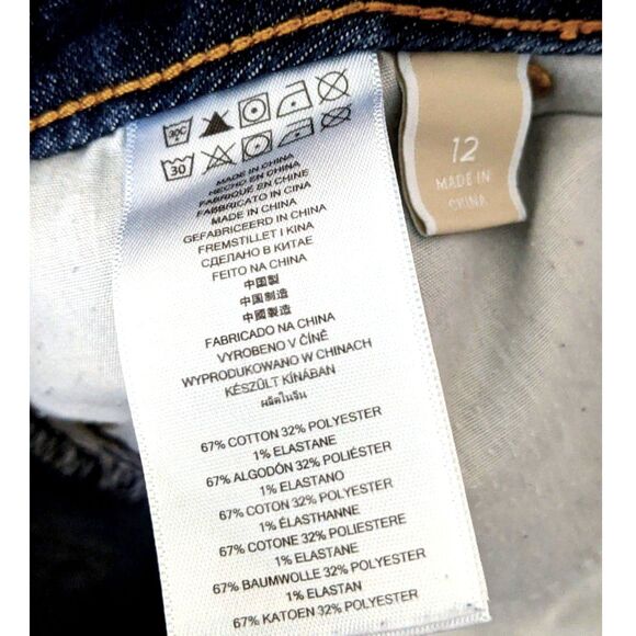 Women's Michael Kors Izzy Skinny Dark Blue Denim Jeans Size 12 - Picture 6 of 8